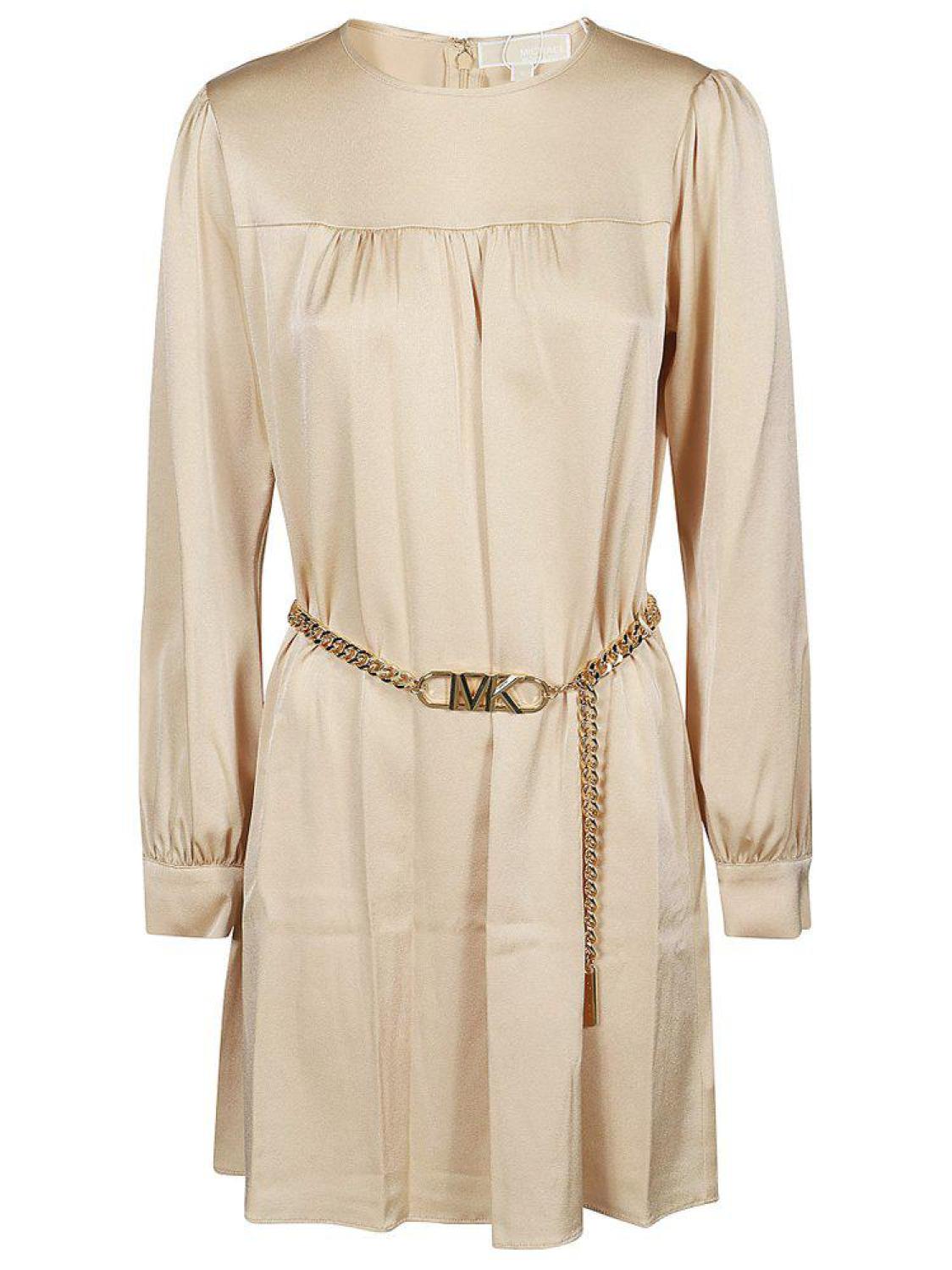 Michael Michael Kors Satin Belted Mini Dress