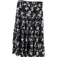 Michael Michael Kors Floral Print Skirt in Black Silk