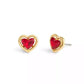 Faux Stone Halo Heart Stud Convertible Earrings