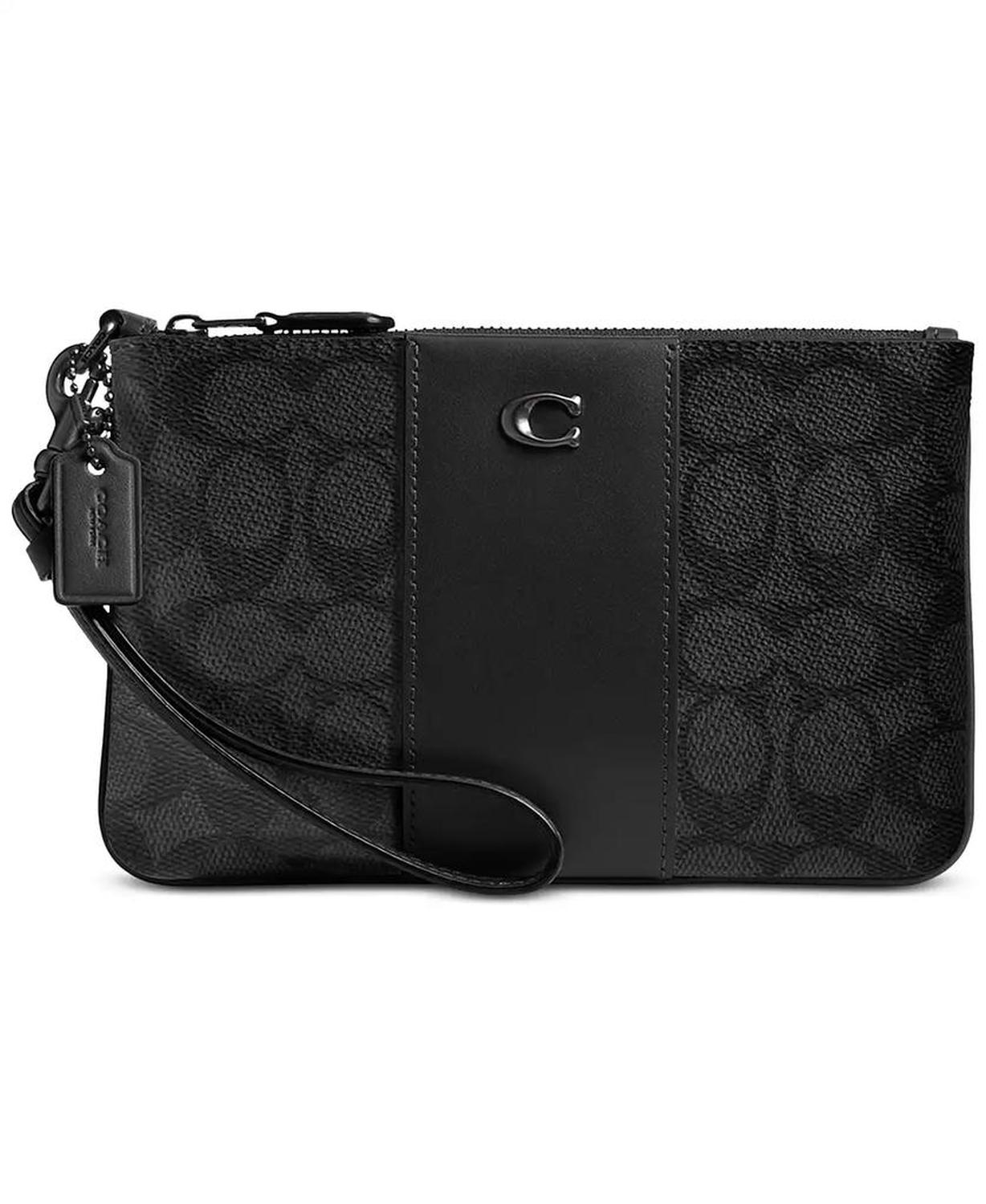 Signature Coated Canvas Wristlet