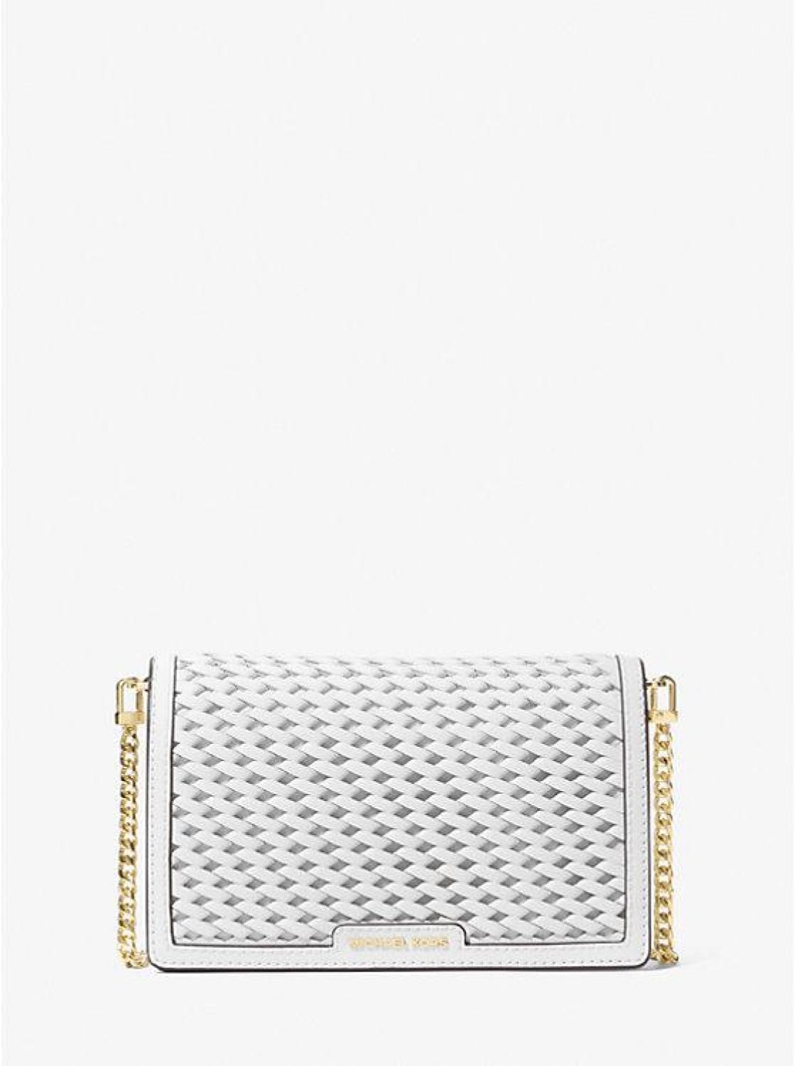 Jet Set Medium Woven Leather Crossbody Bag