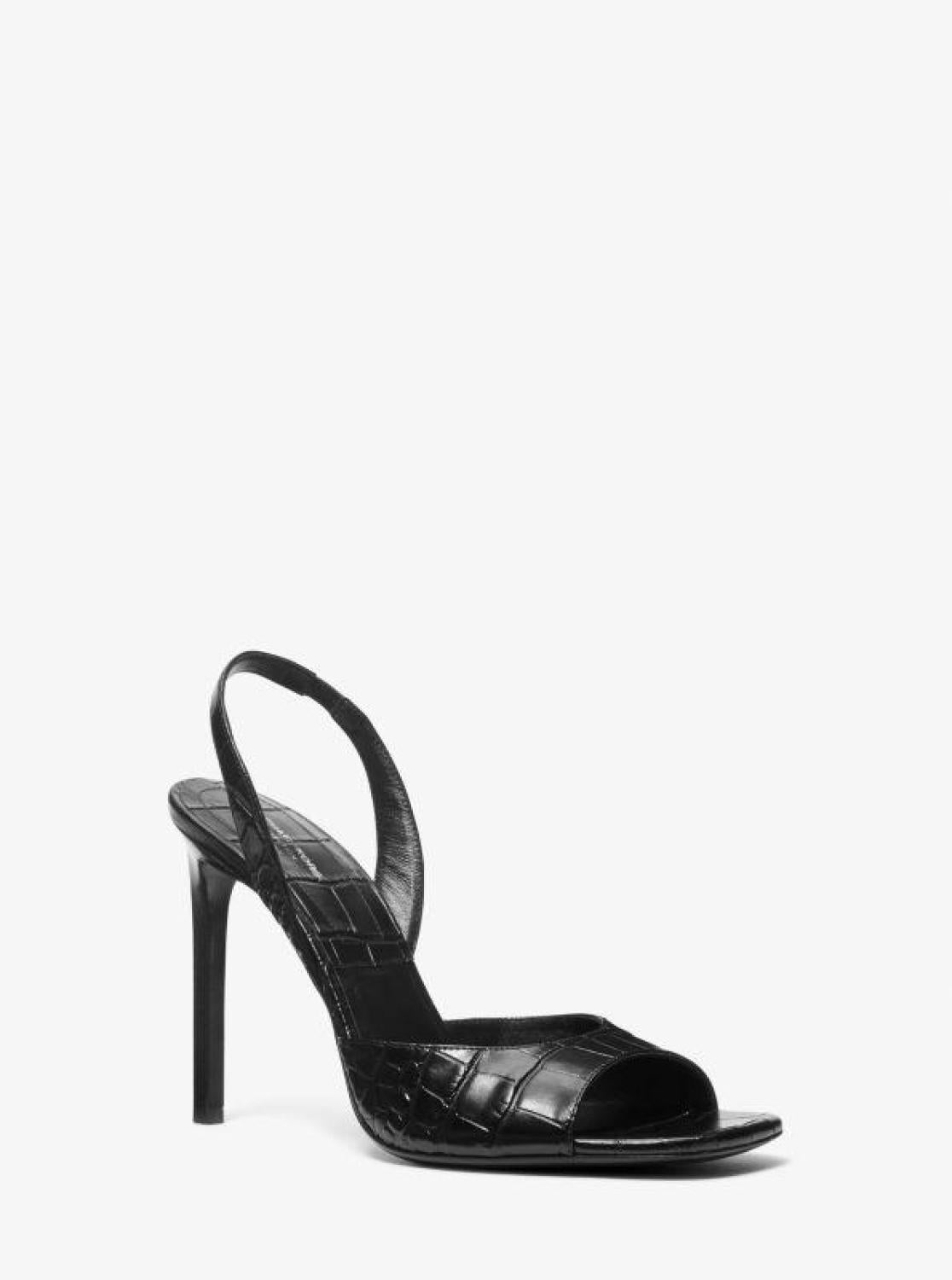 Marisa Crocodile Embossed Patent Leather Sandal