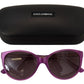 Dolce & Gabbana Chic Purple Acetate Round Sunglasses