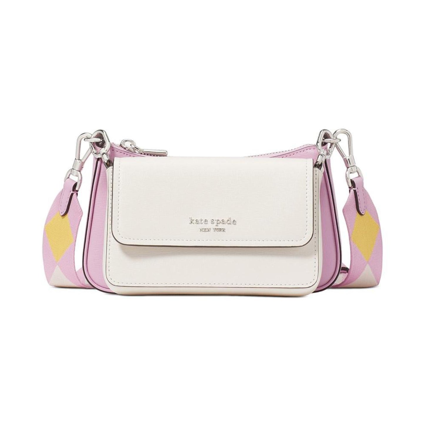 Double Up Colorblocked Saffiano Leather Crossbody