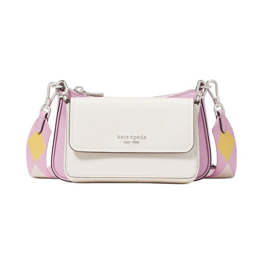 Double Up Colorblocked Saffiano Leather Crossbody