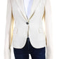 Michael Kors Womens Single Button Blazer Jacket Cream White Wool