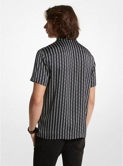 Empire Logo Striped Woven Camp Shirt