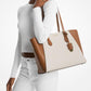 Taryn Large Signature Logo and Leather Tote Bag