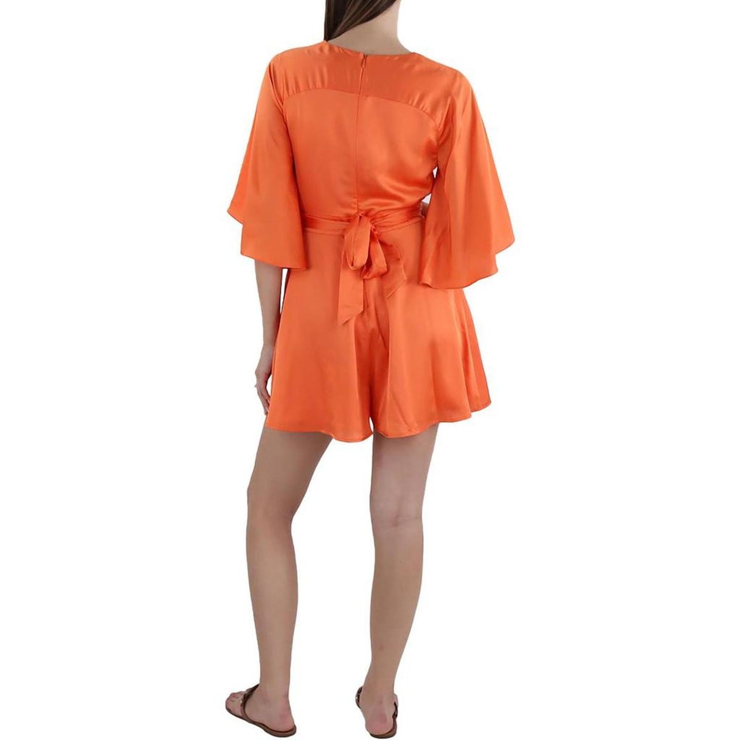 Womens Ruched Keyhole Romper