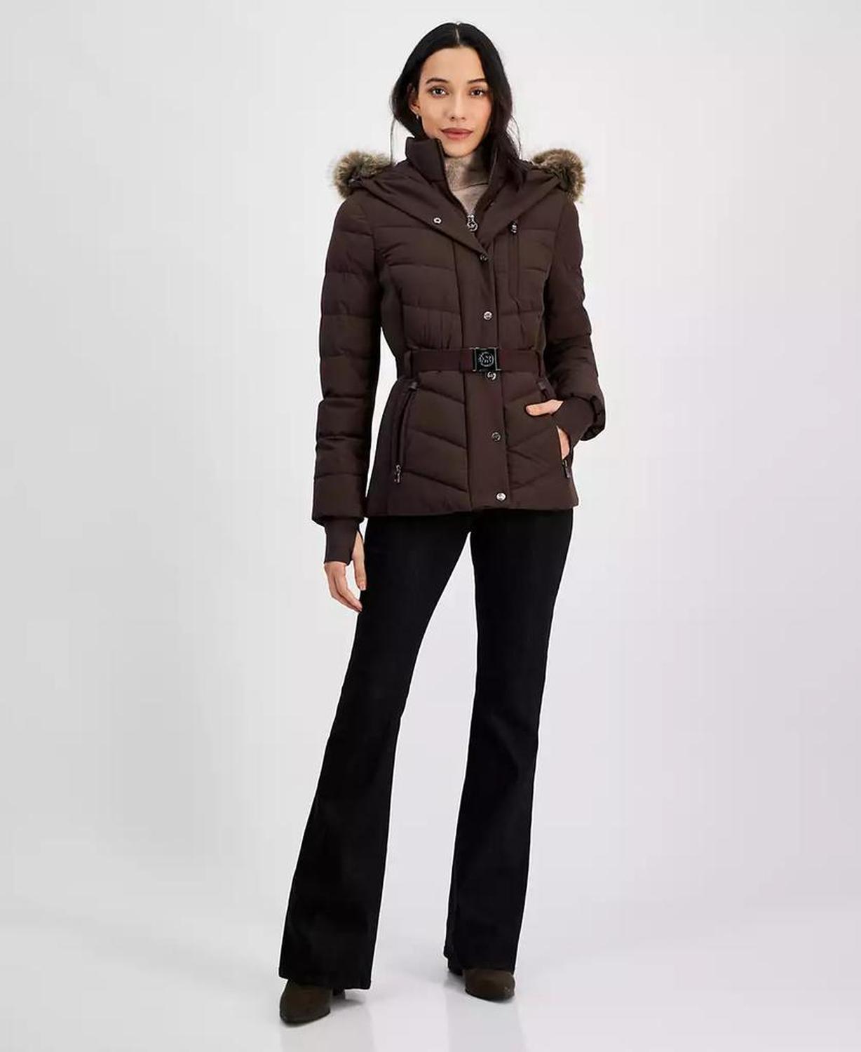 Womens Detail Back Hooded Puffer Coat, Created for Macys