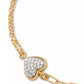 Gold-Tone Cubic Zirconia Pavé Heart Double Chain Link Bracelet