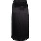 Max Mara Draped Midi Skirt in Black Silk