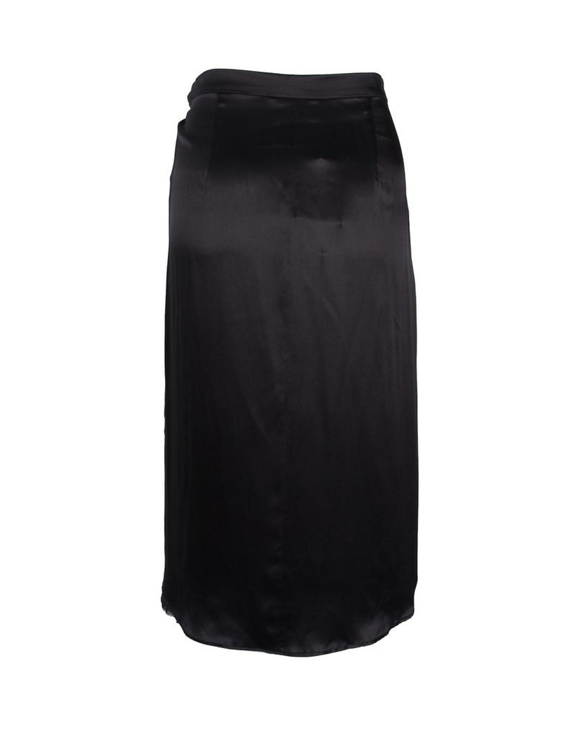 Max Mara Draped Midi Skirt in Black Silk