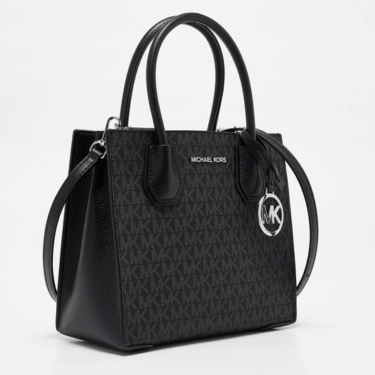 Black Signature Coated Canvas And Leather Small Mercer Tote