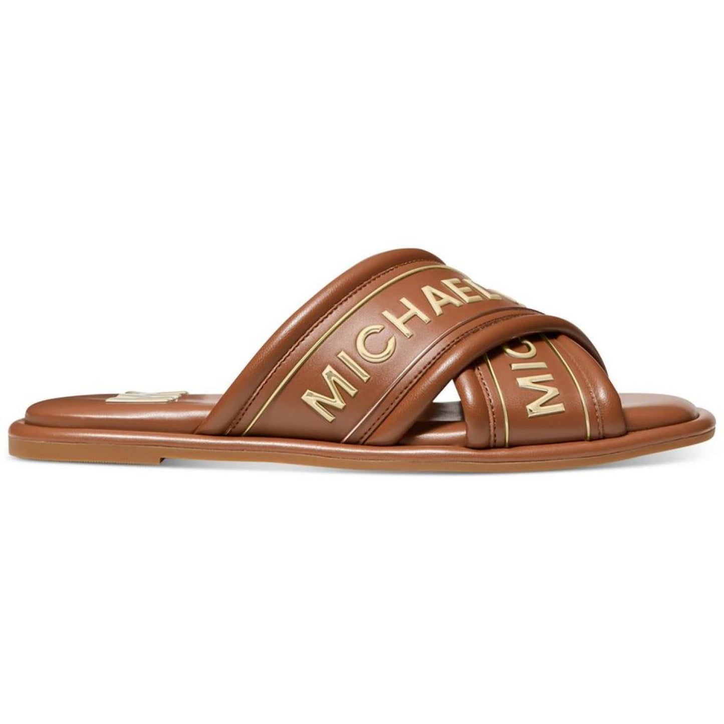 GIDEON SLIDE Womens Logo Faux Leather Slide Sandals