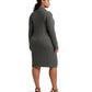 Plus Size Cable-Knit Buckle Trim Sweaterdress