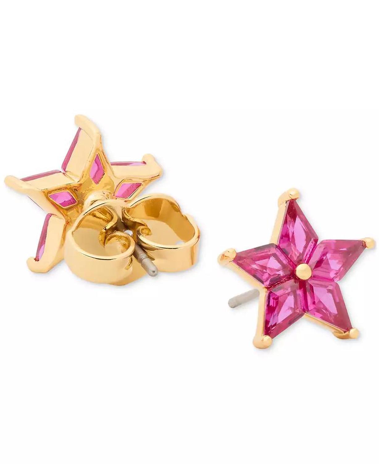 COSMOS Gold-Tone Cubic Zirconia Star Stud Earrings