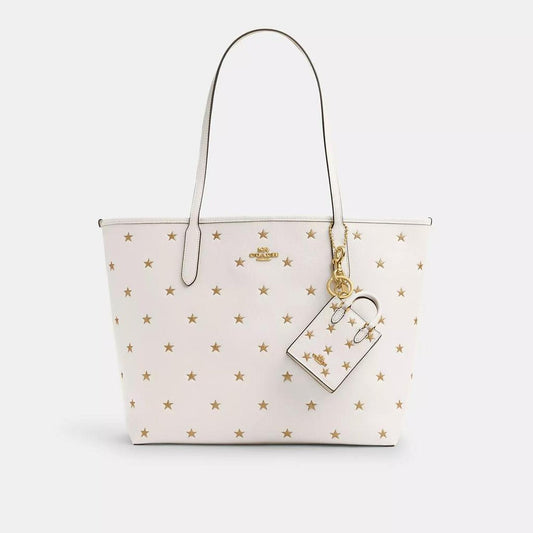 Coach Outlet North/South Mini Tote Bag Charm With Star Print