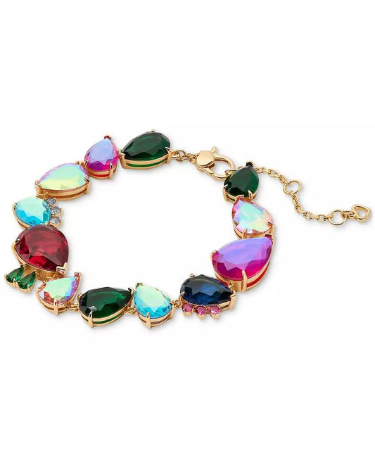 SHINE ME UP Gold-Tone Multicolor Cubic Zirconia Statement Bracelet