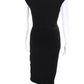 Michael Kors Collection Womens Sleeveless Ruched Body Con Dress Black