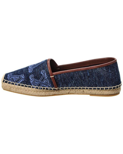 Max Mara Elid Denim & Leather Espadrille