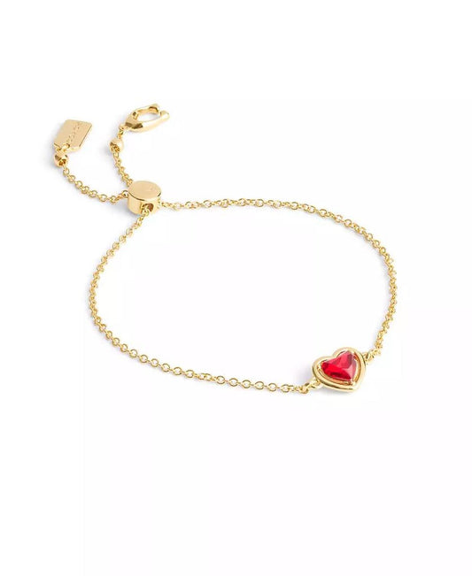 Faux Stone Halo Stone Heart Slider Bracelet