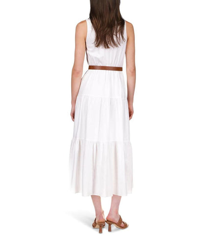 Linen Slub Tiered Dress