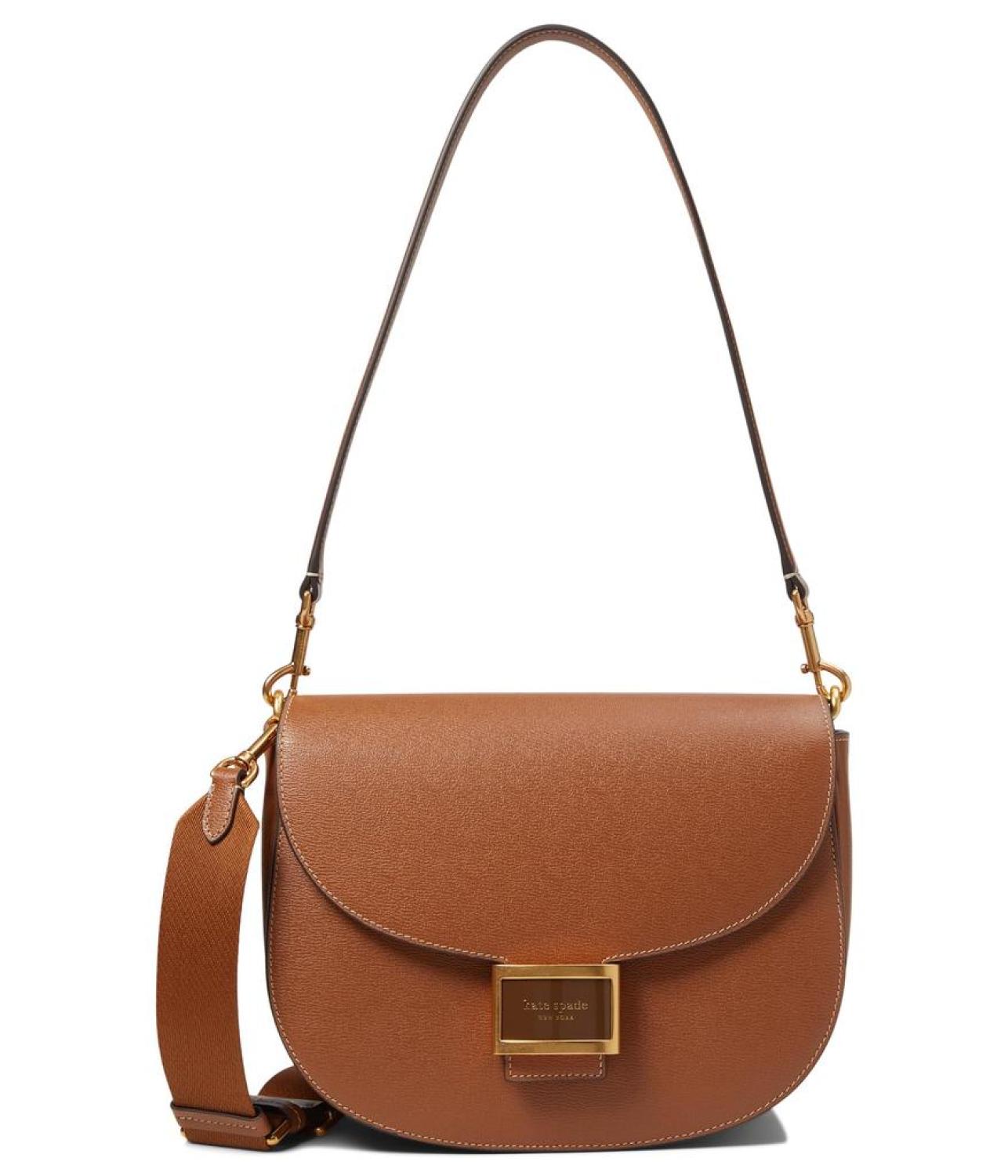 Katy Textured Leather Convertible Saddle Bag