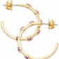 Gold-Tone Hint of Shimmer Small Hoop Earrings, 1"