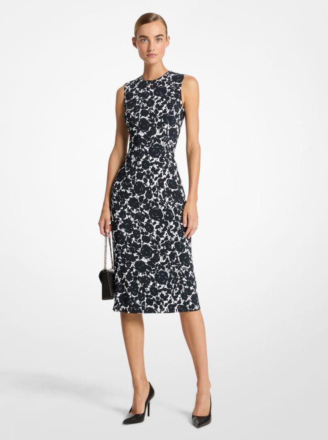 Floral Stretch Cady Sheath Dress