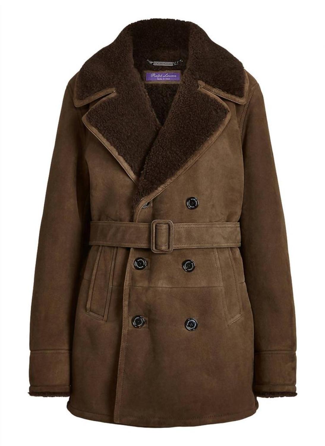 Shearling Krofton Coat Curly In Loden