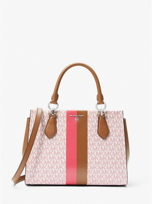 Marilyn Medium Logo Stripe Satchel