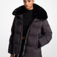 Quilted Puffer Jacket With Faux Fur Collar