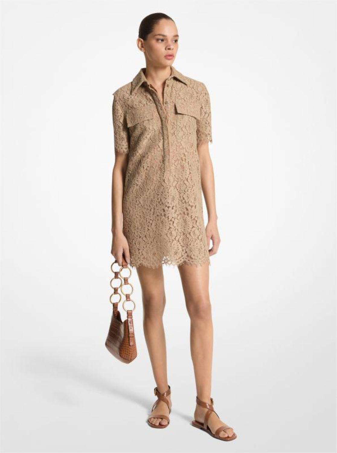 Corded Floral Lace Shirtdress