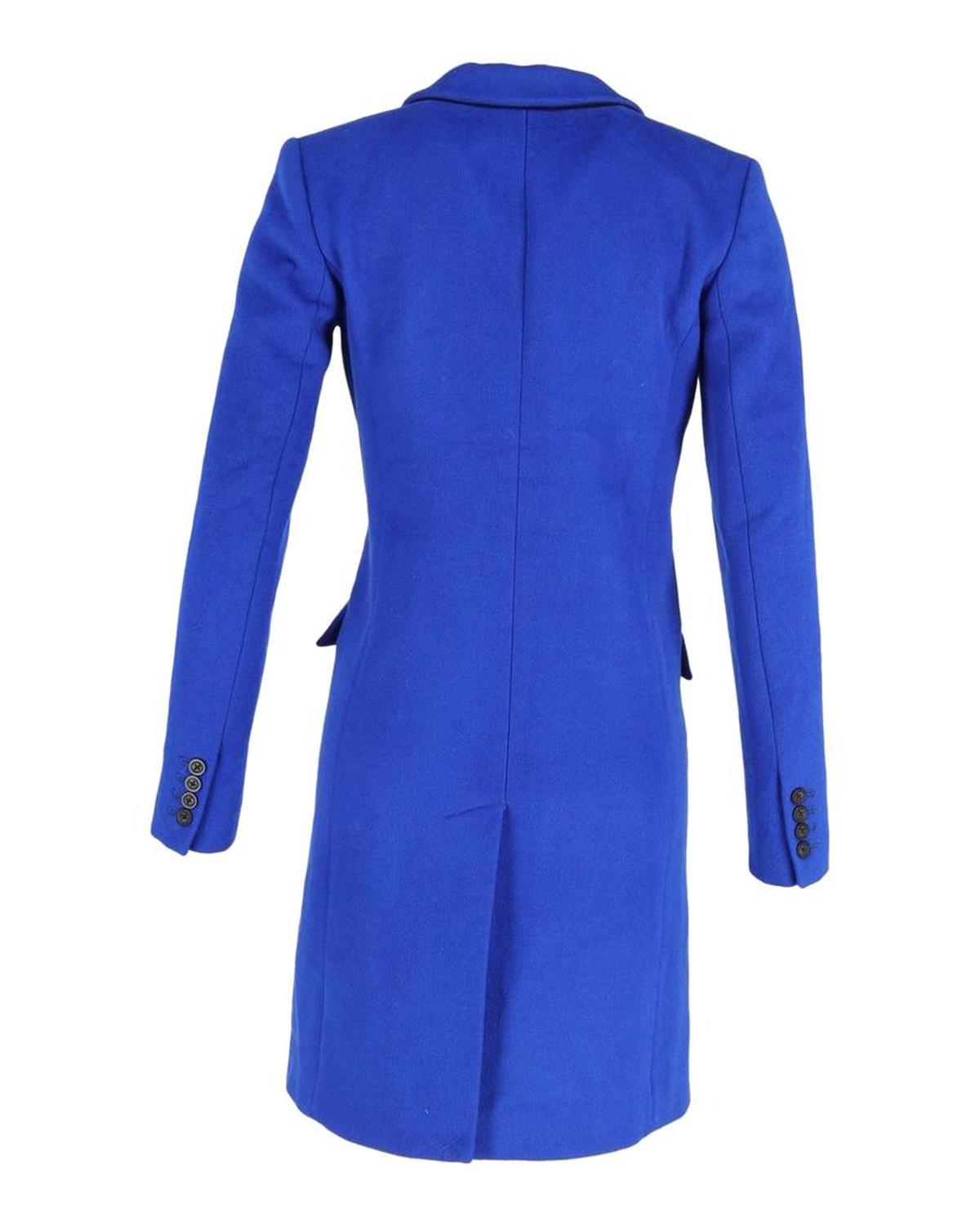 Michael Kors Double-Breasted Coat in Blue Wool