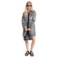 Women's Zebra-Print Balmacan Trench Coat