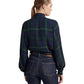 Plaid Tie Neck Georgette Shirt