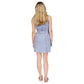 Petite Frayed-Neck Belted Seamed Button-Down Denim Dress