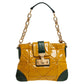 Marc Jacobs Mustard Yellow/green Patent Leather And Leather Shoulder Bag