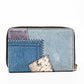 Marc Jacobs Blue/multicolor Denim Patchwork Wristlet Zip Around Wallet