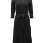 Kate Spade Wrap Dress in Ribbed Black Wool