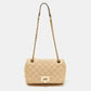 Michael Michael Kors Beige Quilted Leather Sloan Studded Chain Shoulder Bag