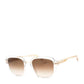 Men's Crystal Square Gradient Sunglasses In Crystal/brown Sf