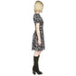 Women's Animal-Print Flutter-Sleeve Keyhole Dress