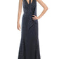 Womens Metallic Maxi Evening Dress