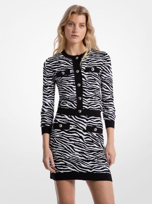 Zebra Jacquard Cropped Jacket