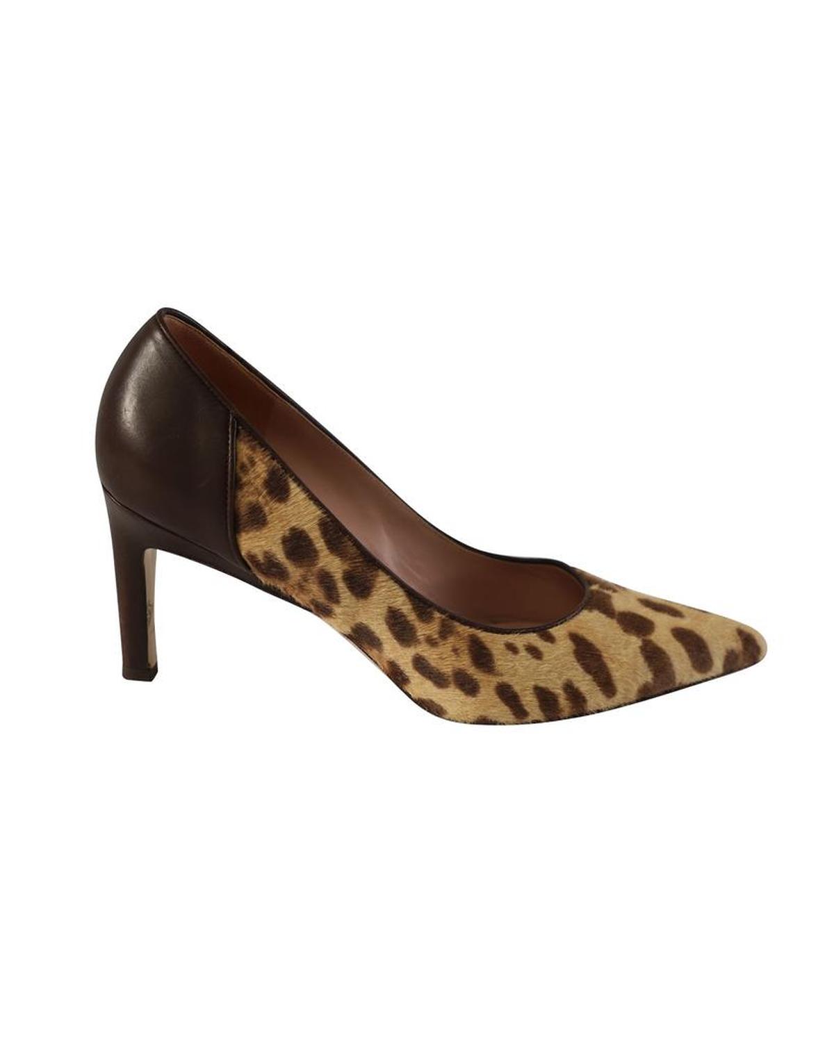 Max Mara Leopard Print Pony Style Pumps in Multicolor Leather