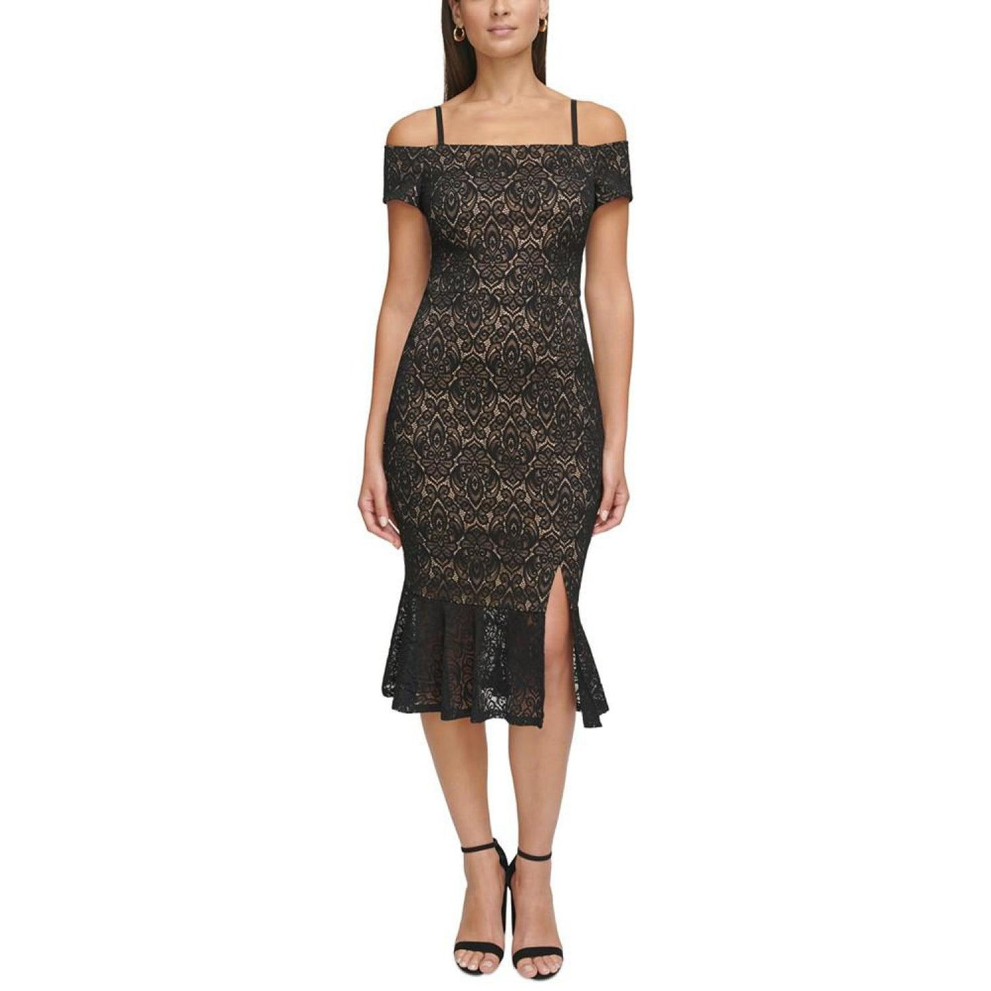 Women's Lace Off-The-Shoulder Midi Dress