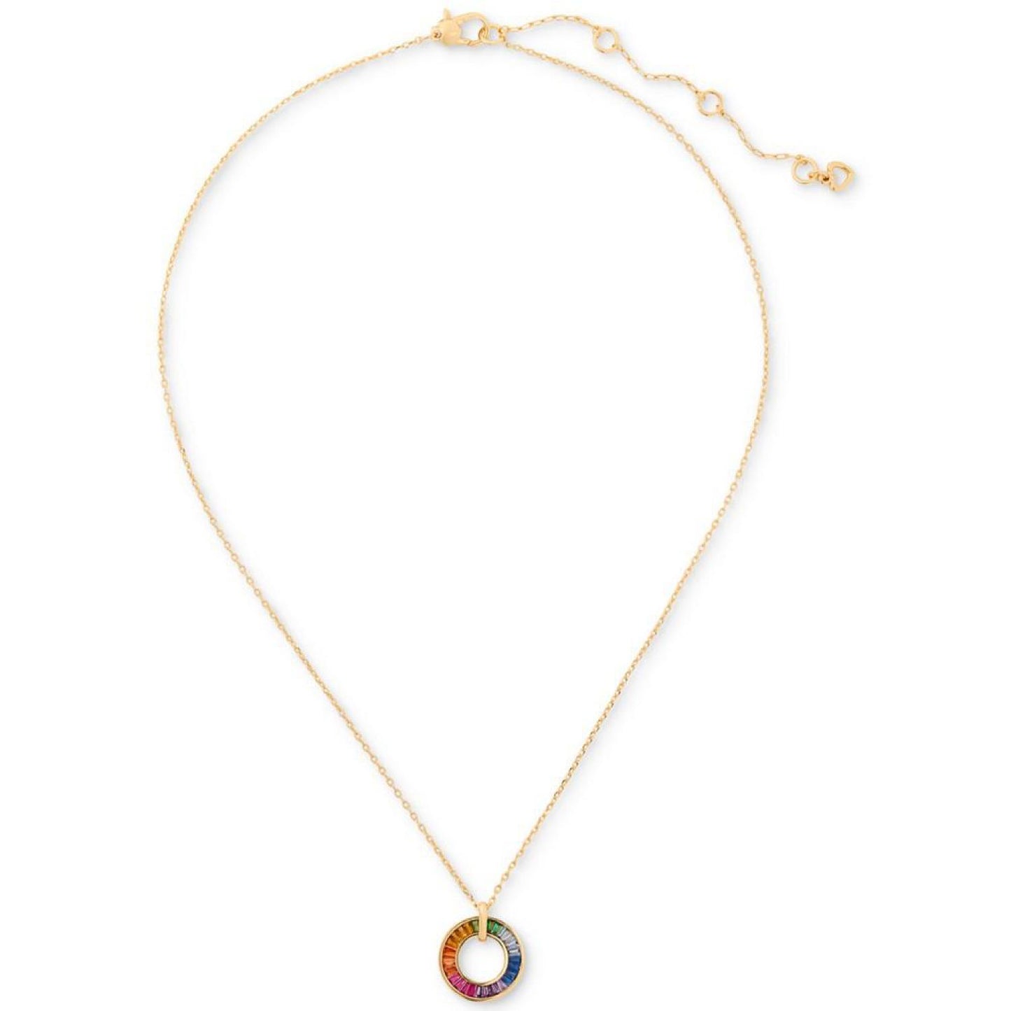 Gold-Tone Rainbow Joy Pendant Necklace, 16" + 3" extender