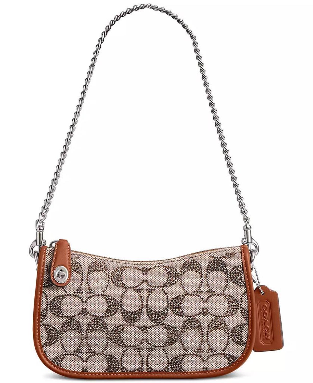 Swinger Signature Jacquard Shoulder Bag